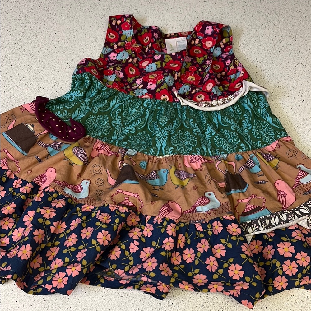 Matilda Jane Layered Dress with Bird and Floral Patterns